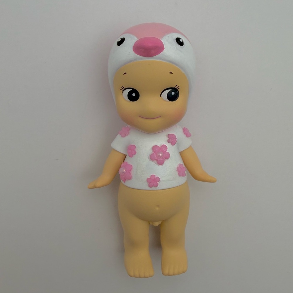 Custom Pink Sonny Angel Penguin from 2025 Christmas Advent Series